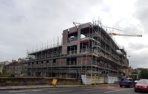 Front elevation mid construction of the Canonmills